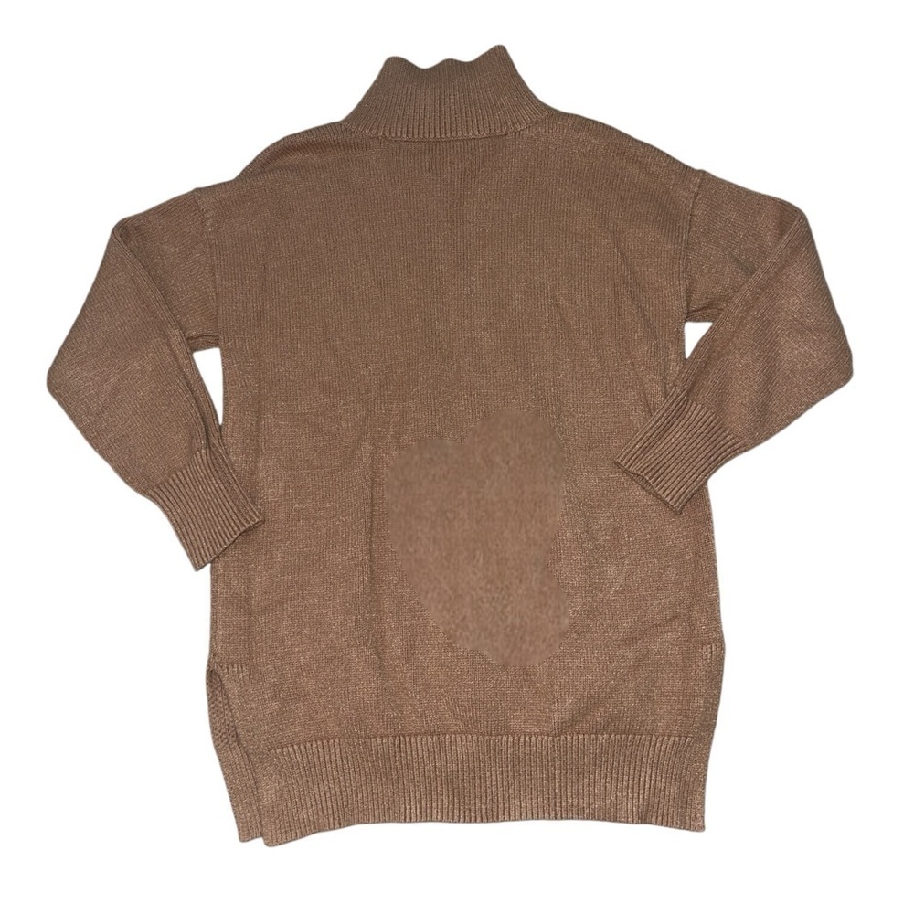 Anthropologie Maeve crystal mock neck oversized sweater in tan women’s size XS